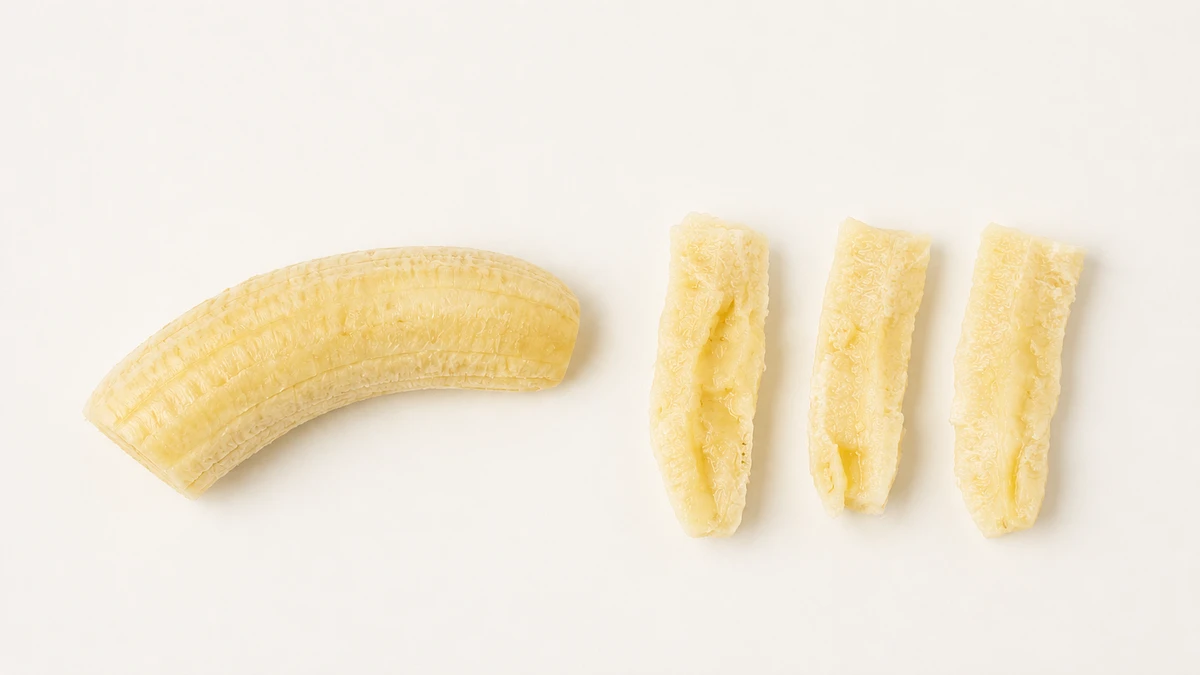 Banana for babies (6 months old): Large piece, spears, or smooth mash