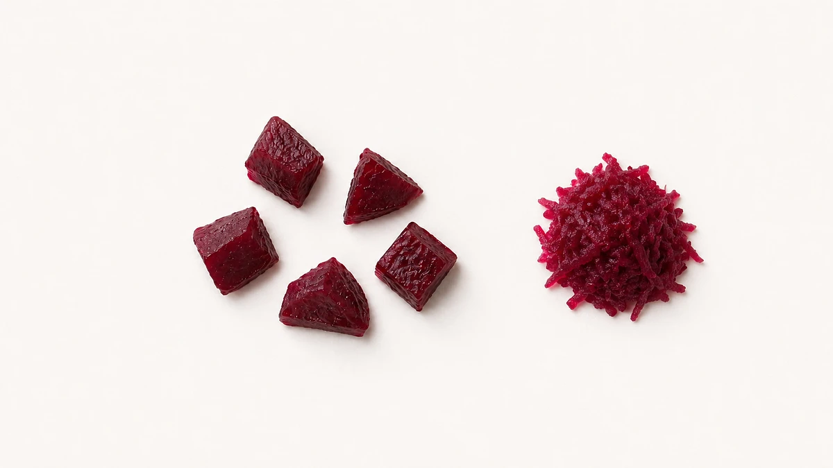 Beet for babies (12 months old): Small pieces or grated cooked beet
