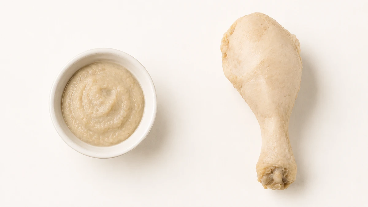 Chicken for babies (6 months old): Ground, or a drumstick to hold