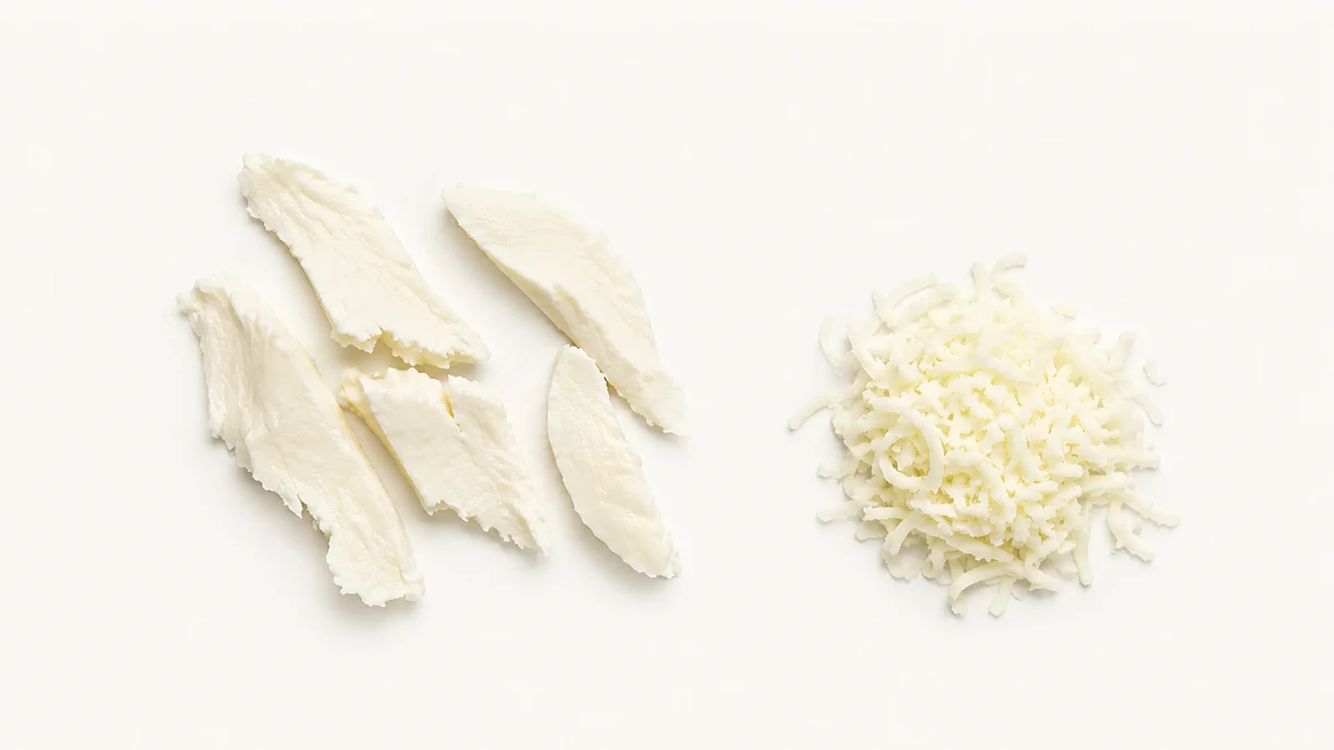 Mozzarella for babies (9 months old): Small thin pieces or grated