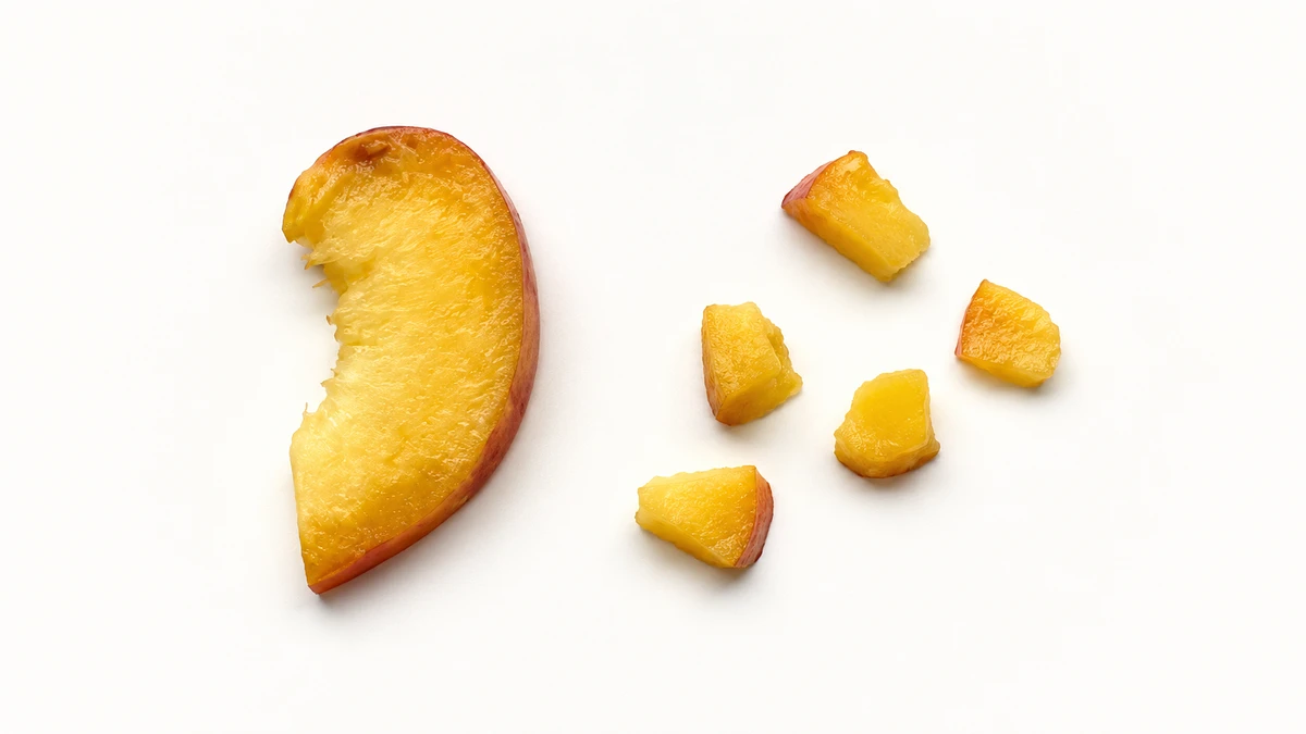 Peach for babies (12 months old): Slices or small pieces