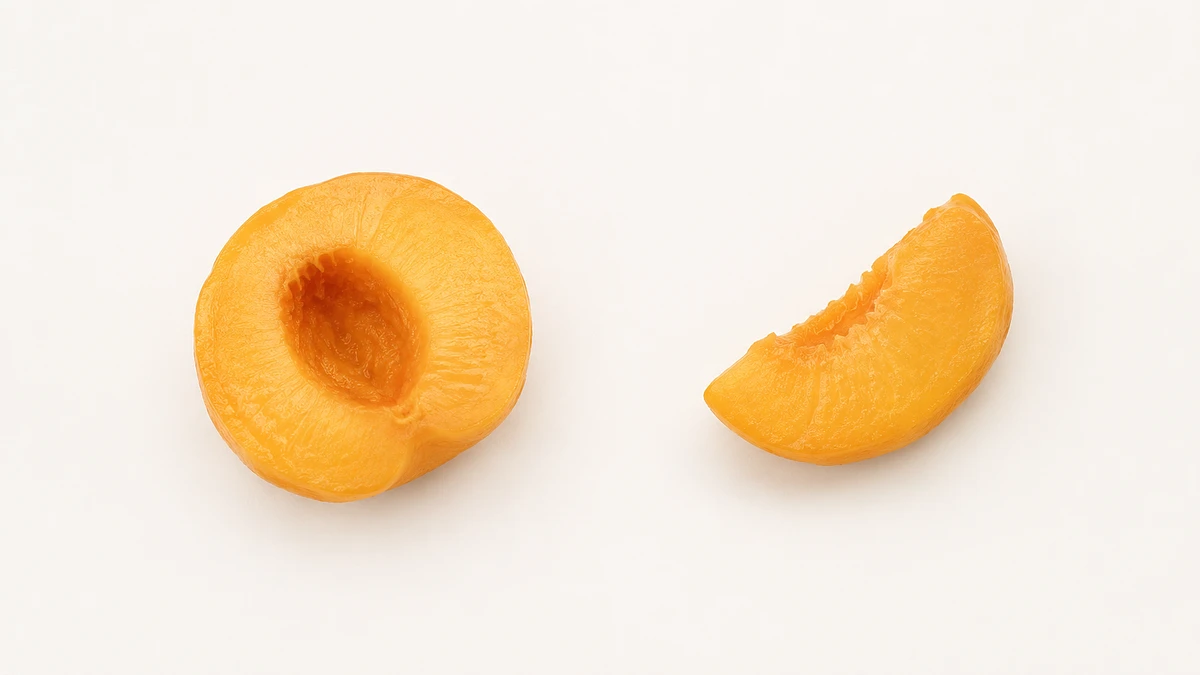 Peach for babies (6 months old): Large peeled pitted half or wedge