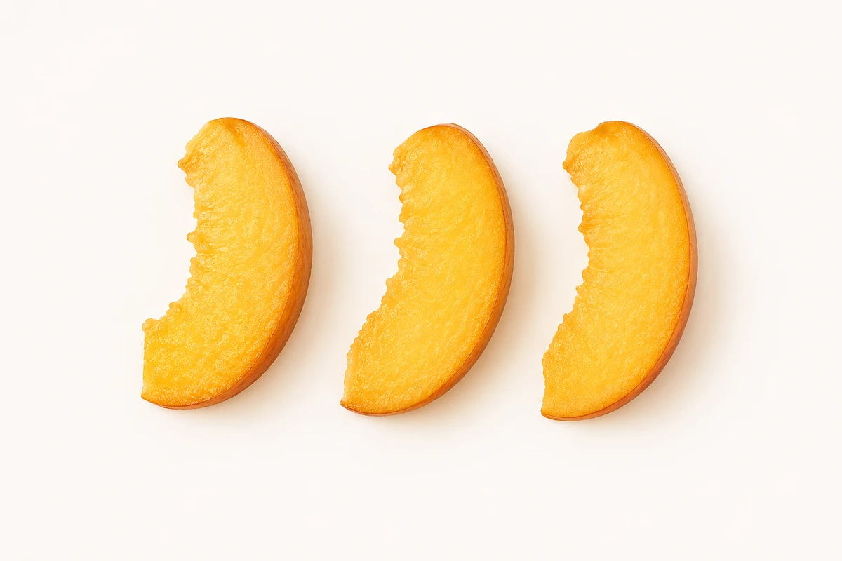 Peach for babies (9 months old): Thin peeled slices or soft pieces