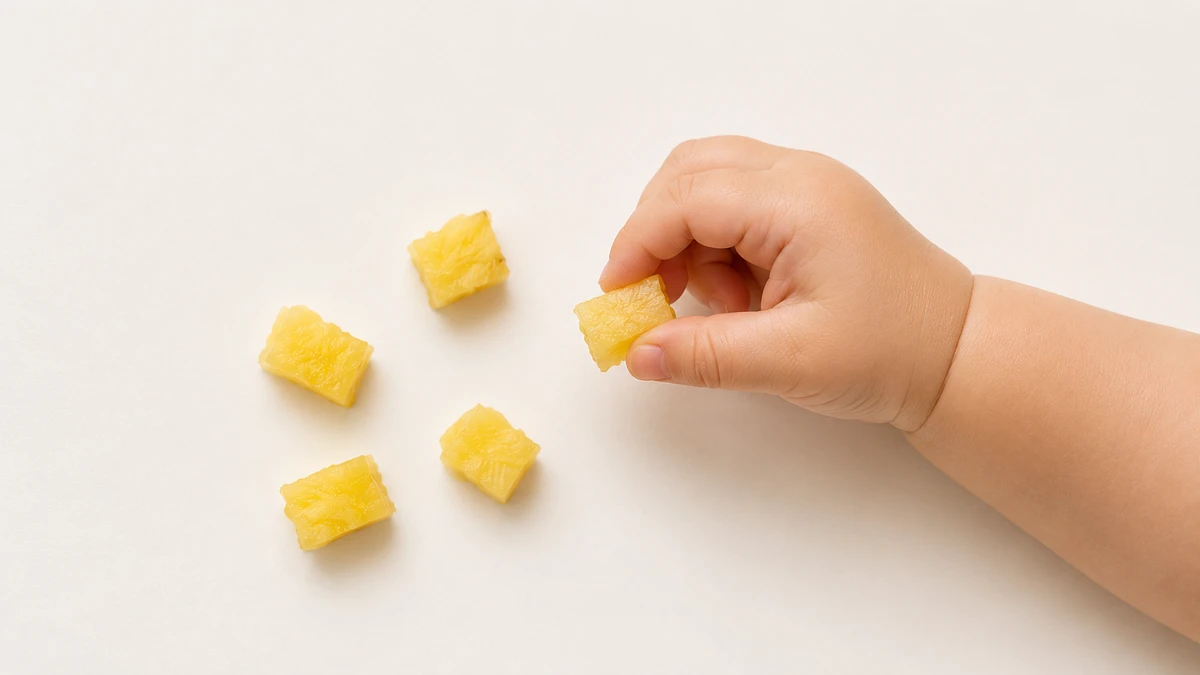 Pineapple for babies (9 months old): Small thin soft pieces