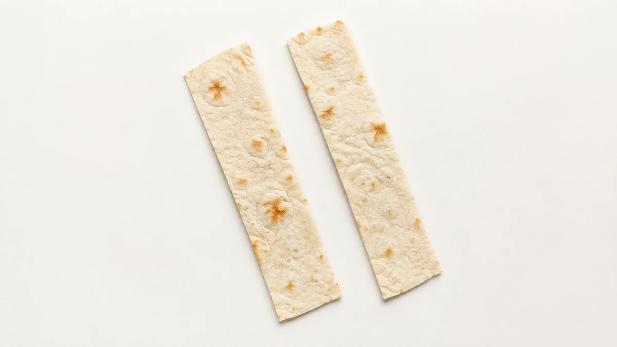 Tortilla for babies (6 months old): Warmed soft strips